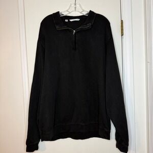 Cutter & Buck Mens XL Black Long Sleeve 1/4 Zip Pullover Sweatshirt